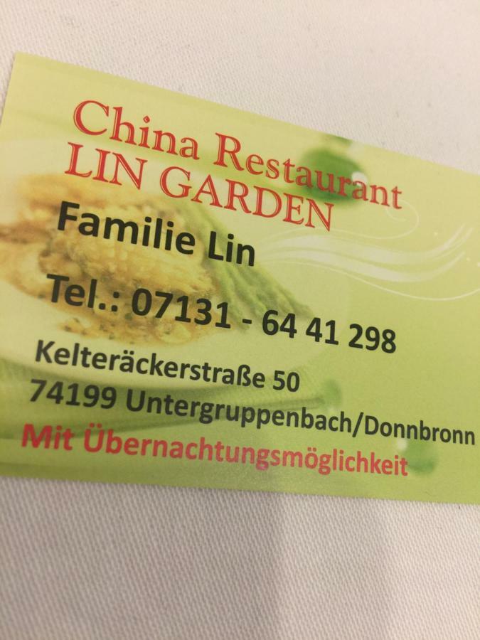 Gaststaette Lin Garden Hotell Untergruppenbach Eksteriør bilde